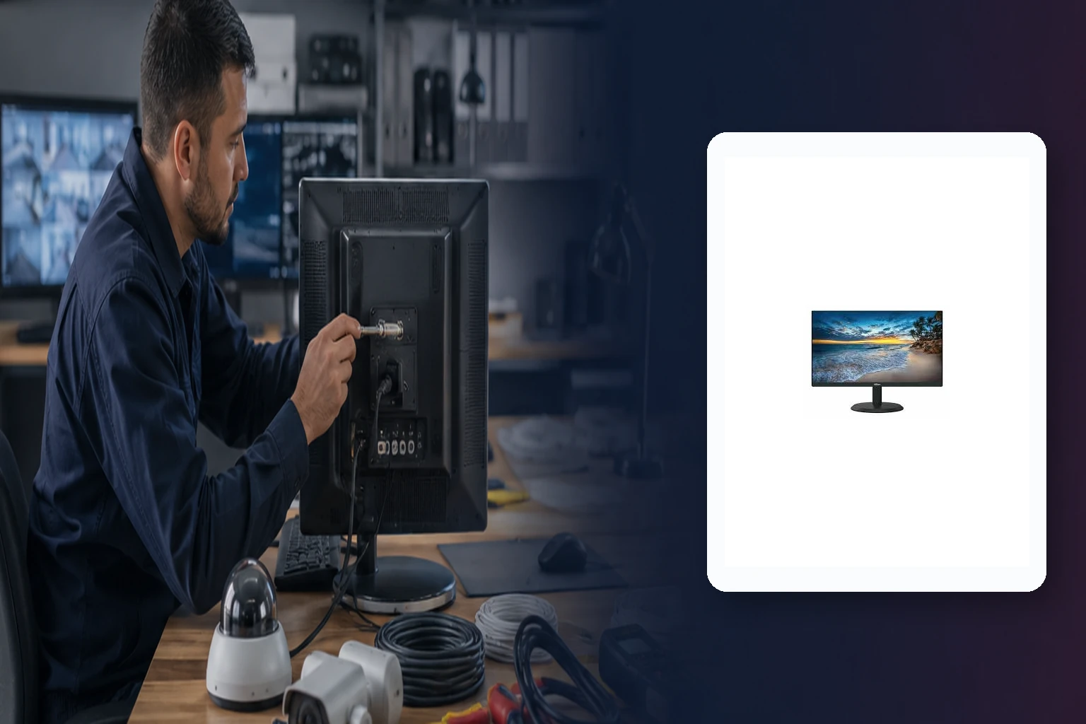 Appronx 18,5" Led Vga + Hdmı Monitör – Kurumsal Güvenlik Sistemi Monitörleri profesyonel montajı