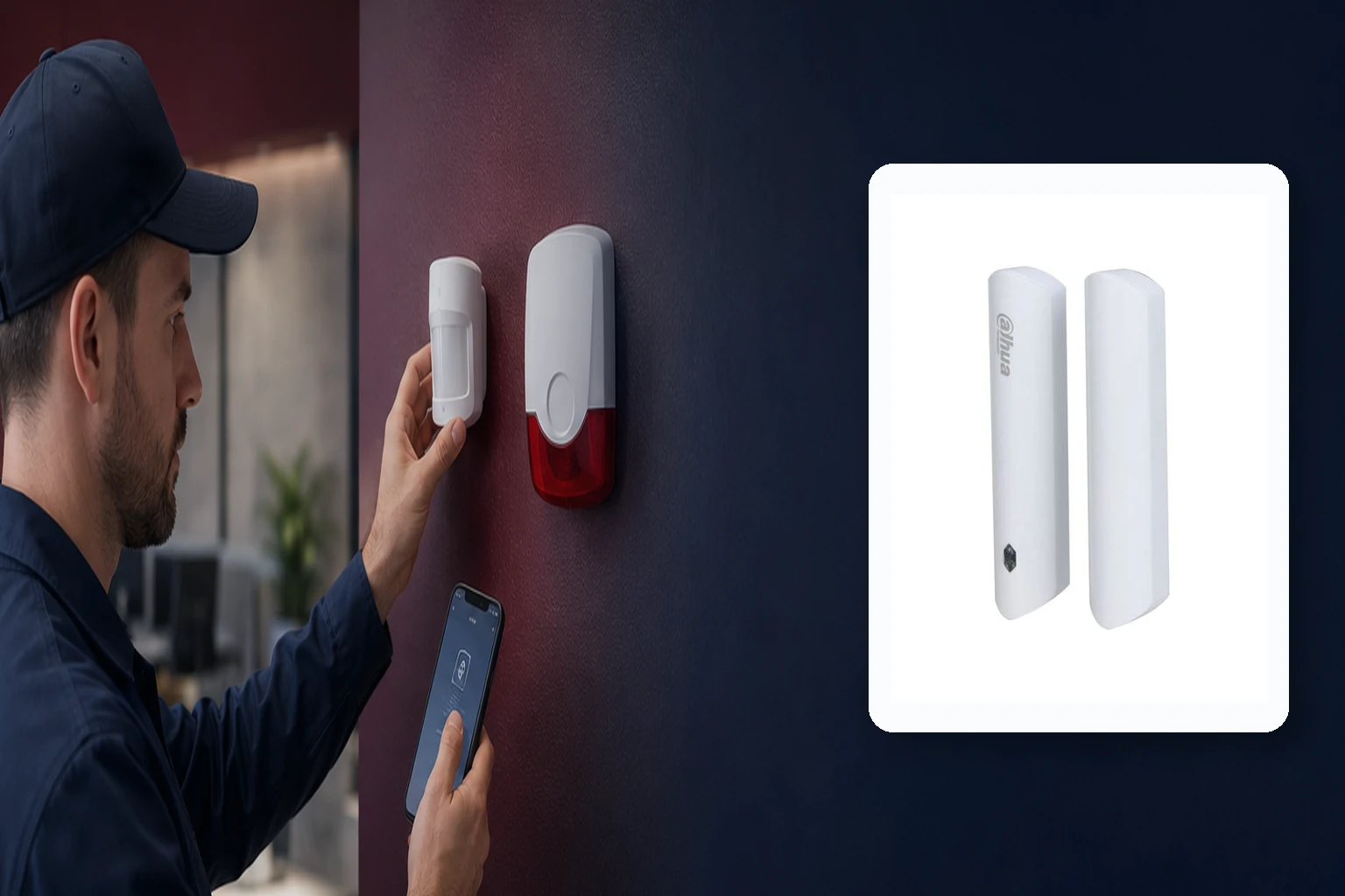 Dahua ARD323-W2(S) Kablosuz Manyetik Kontak – Kurumsal Kablosuz Alarm Sistemleri profesyonel montajı