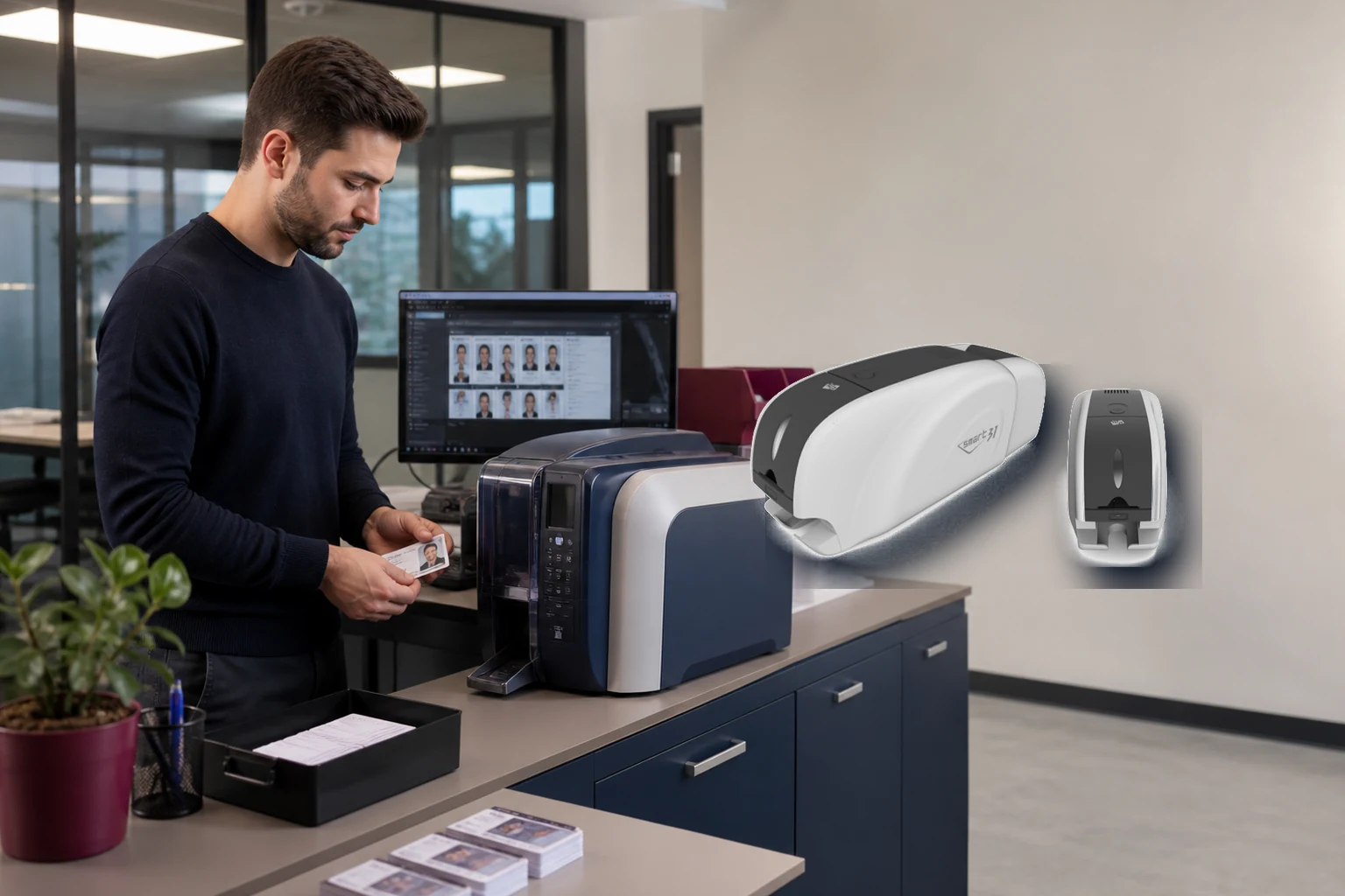 IDP SMART 31D ÇİFT TARAFLI KART YAZICI – Kurumsal Termal Plastik Kart Yazıcılar kullanım senaryosu IDP SMART 31D ÇİFT TARAFLI KART YAZICI – Kurumsal Termal Plastik Kart Yazıcılar gerçek kullanım alanı