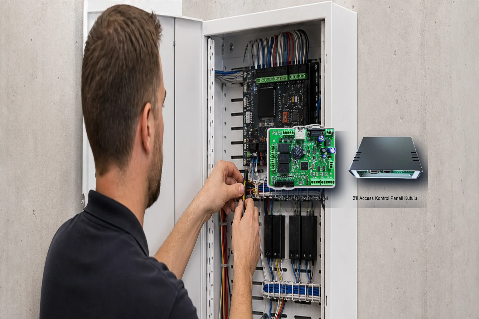 PZ-2 İki Kapılı Merkezi Access Kontrol Paneli montaj ve devreye alma PZ-2 İki Kapılı Merkezi Access Kontrol Paneli profesyonel montajı